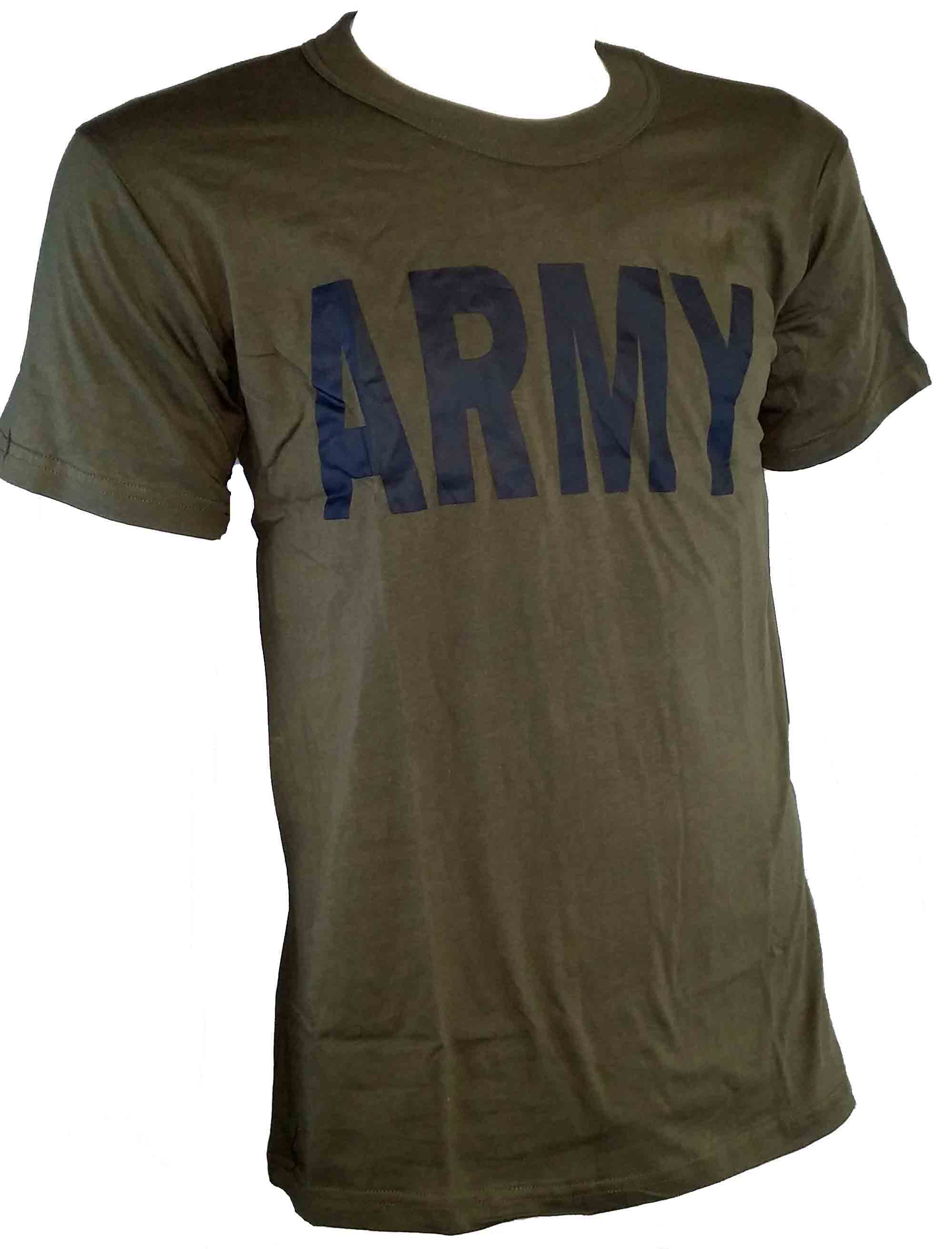 OLIVE DRAB T-SHIRT WITH ARMY LOGO