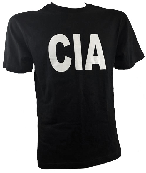 Black t-shirt with CIA logo